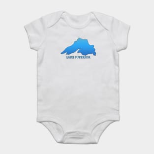 Great Lakes Lake Superior Outline Baby Bodysuit